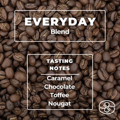 everyday blend coffee label with taste notes