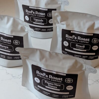 four samples of coffee